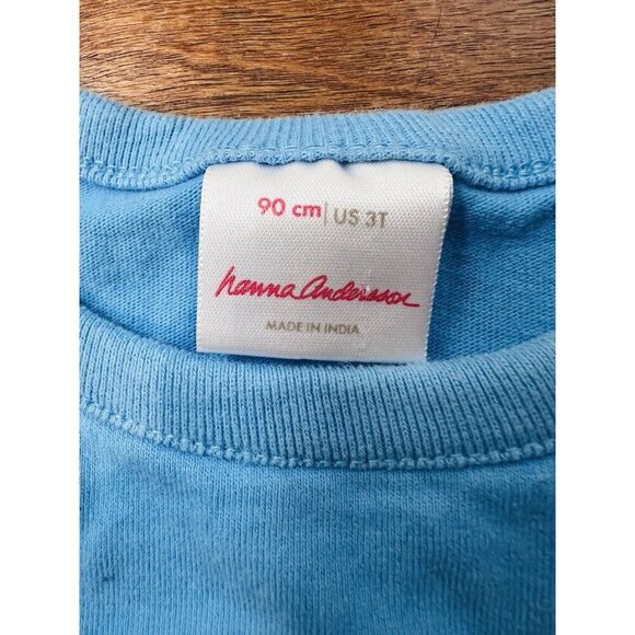 Hanna Andersson Appy Tee Size 3T Unisex Blue Penguin Rainbow Long Sleeves - Picture 3 of 5